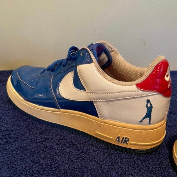 Nike Air Force One 1 2006 Men's 9 Low Sheed Blue And White Sneakers 306347-411 - Picture 4 of 12